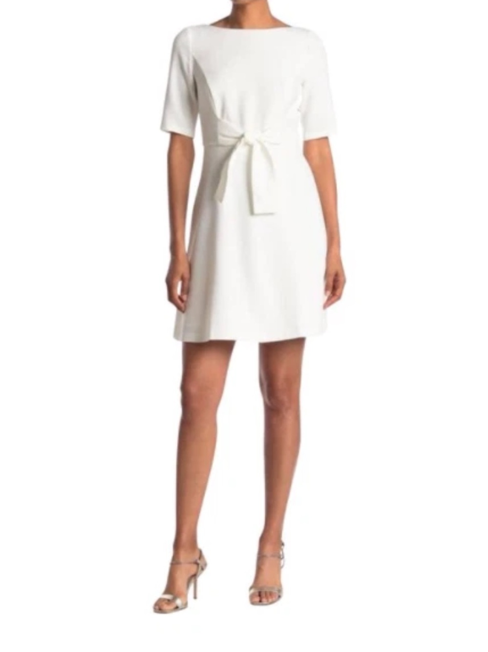 Vince Camuto Short Sleeve Parisian Crepe Belted Dress Size 16 Nwot